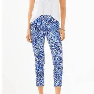Lilly Pulitzer Kelly Ankle Length Pant Zanzibar Zoo Pattern Size 6